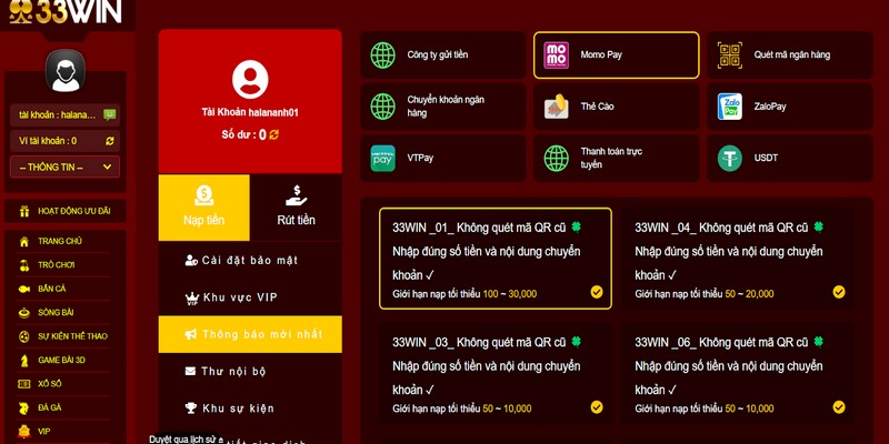 Nạp tiền 33win qua ví điện tử đang ngày càng trở nên phổ biến