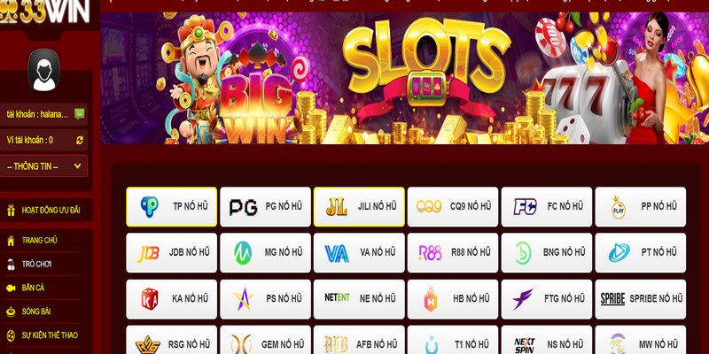 Sảnh chơi game nổ hũ tại 33Win là một trong những điểm đến hấp dẫn 